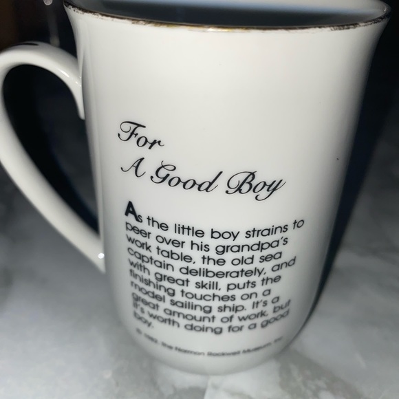 Vintage Norman Rockwell 1980s set of two mugs Boat craftsman and little boy - Picture 3 of 5